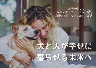 四季の蔵では保護犬やセラピー犬の活動を応援しております 犬と人が幸せに暮らせる未来へ